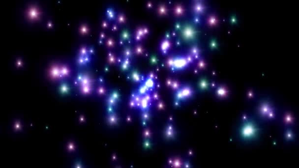 Sparkle Purple Blue průkazkovou šíření světlice lesklý loopable animace pozadí nové kvalitní přirozené osvětlení lampy paprsky efekt dynamické barevné světlé video záběrů — Stock video