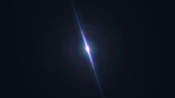 Центральна блакитна зірка блищить, обертаючись оптична лінза спалахує блискучий боке безшовний цикл анімації арт фон нова якість природного освітлення промені ефект динамічний барвистий яскравий відеозапис — стокове відео