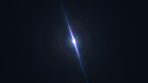 Centrale blauwe sterren shine roterende optische lens flares glanzende bokeh naadloze loops animatie kunst achtergrond - nieuwe kwaliteit natuurlijke verlichting lamp stralen effect dynamische kleurrijke heldere videobeelden — Stockvideo