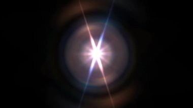 parlak bokeh sorunsuz döngü animasyon arka plan Sanat Merkezi yıldız Parlatıcı dönen 2 optik lens fişekleri - yeni kalite doğal aydınlatma lambası etkisi dinamik renkli parlak video görüntüleri ışınları