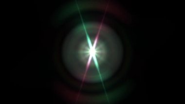 parlak bokeh sorunsuz döngü animasyon arka plan Sanat Merkezi yıldız Parlatıcı dönen 2 optik lens fişekleri - yeni kalite doğal aydınlatma lambası etkisi dinamik renkli parlak video görüntüleri ışınları
