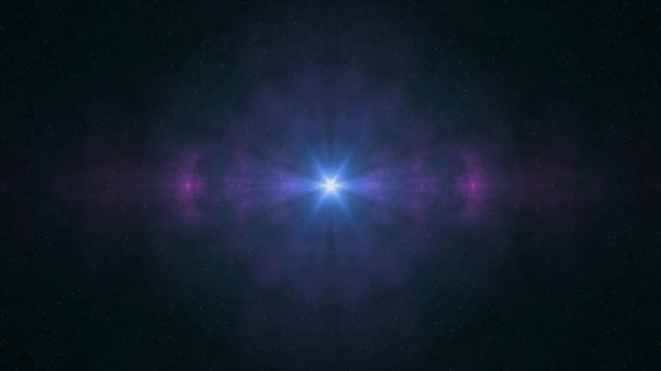 Solitario azul estrella brillo vuelo en suave movimiento nebulosa estrellas noche cielo animación fondo nueva calidad naturaleza escénico vacaciones fresco colorido luz vídeo metraje — Vídeos de Stock