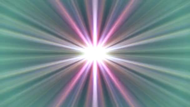 Centrum gwiazda połysk, obrotowy obiektyw optyczny flary bokeh błyszczący Płynna pętla animacji sztuka tło - nowej jakości naturalne oświetlenie lampy promieni efekt dynamiczny kolorowe jasne materiały wideo — Wideo stockowe