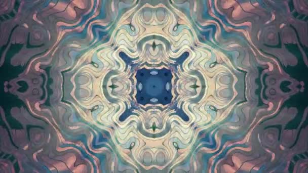 Weiche turbulente ornamentale glänzende Lichtstrahlen Kaleidoskop ethnischen Stammes psychedelische Muster Animation neue Qualität retro vintage Urlaub native universelle Bewegung dynamisch cool schön fröhlich Musikvideo — Stockvideo