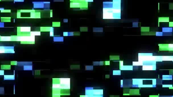 Arrière-plan d'écran d'interférence rapide glitch pour l'animation logo nouvelle technologie de secousse numérique de qualité séquences vidéo colorées — Video