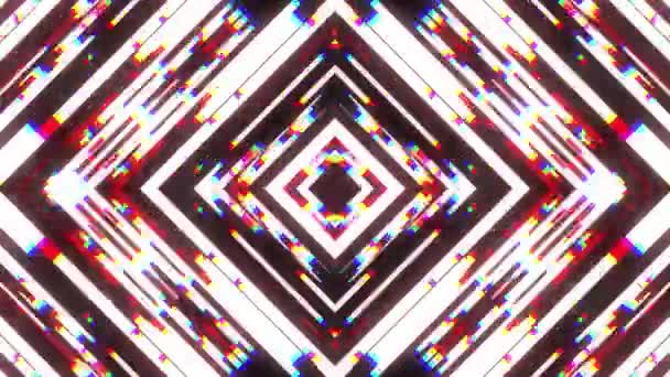 Snel symmetrische glanzende diamant vorm glitch interferentie schermachtergrond voor logo animatie nieuwe kwaliteit digitale kramp technologie patroon kleurrijke videobeelden — Stockvideo