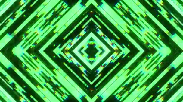 Швидкий симетричний блискучий діамантовий глюк інтерференційного екрану фону для анімації логотипу нова якість цифрових технологій переплетення кольорові відеозаписи — стокове відео