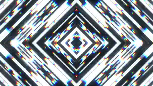 Snel symmetrische glanzende diamant vorm glitch interferentie schermachtergrond voor logo animatie nieuwe kwaliteit digitale kramp technologie patroon kleurrijke videobeelden — Stockvideo