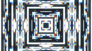 hızlı simetrik kare şekli parlak parıltı girişim ekran arka planı için logo animasyon yeni kalite dijital seğirme teknoloji desen renkli video görüntüleri