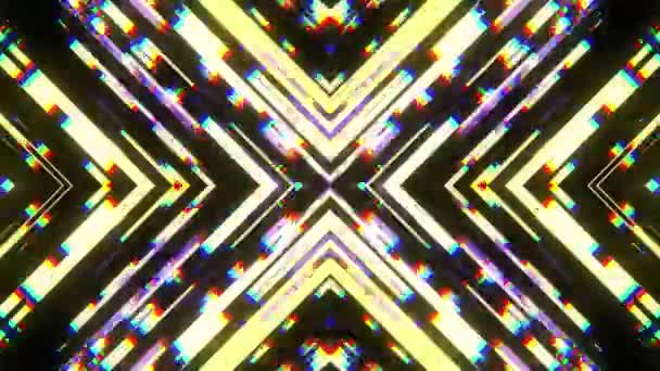 Snel symmetrische cross vorm glanzende glitch interferentie schermachtergrond voor logo animatie nieuwe kwaliteit digitale kramp technologie patroon kleurrijke videobeelden — Stockvideo