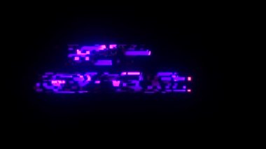 Neon aksaklık Happy New Year metin animasyon arka plan logo sorunsuz döngü yeni kalite evrensel teknoloji hareketli dinamik animasyonlu arka plan renkli neşeli video cool