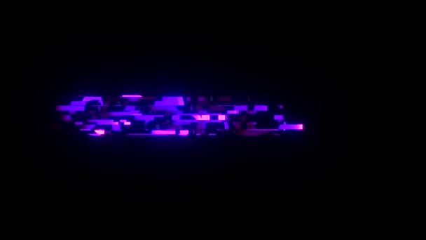 Legal neon glitch OPENING text animation background logo seamless loop Nova qualidade universal tecnologia movimento dinâmico animado fundo colorido alegre vídeo — Vídeo de Stock