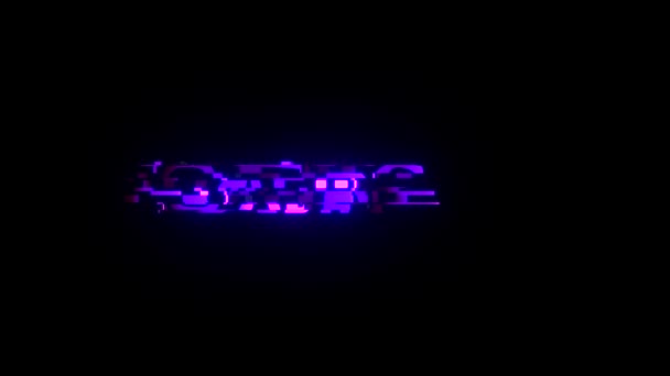 Cool neon glitch laden text animation hintergrund logo nahtlose schleife neue qualität universelle technologie bewegung dynamisch animierter hintergrund bunt freudig video — Stockvideo