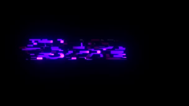 Cool neon glitch zukünftige text animation hintergrund logo nahtlose schleife neue qualität universelle technologie bewegung dynamisch animierter hintergrund bunt freudig video — Stockvideo