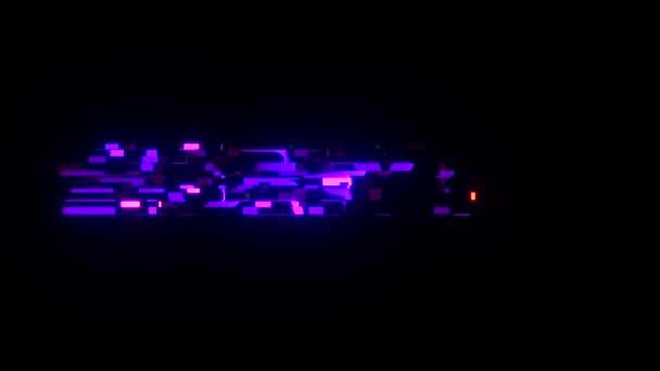 Cool νέον glitch βιασύνη κείμενο animation φόντο λογότυπο αδιάλειπτη βρόχο νέα ποιότητα καθολικός τεχνολογία κίνησης δυναμική κινούμενο φόντο πολύχρωμο χαρούμενη βίντεο — Αρχείο Βίντεο