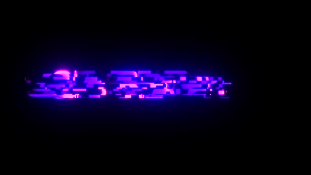 Cool glitch al neon Ottenere pronto testo animazione sfondo logo loop senza soluzione di continuità Nuova qualità universale tecnologia movimento dinamico animato sfondo colorato video gioioso — Video Stock