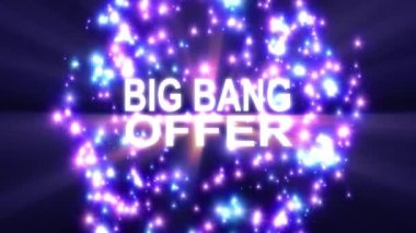 Siyah arka plan yeni kalite serin güzel hareket neşeli addvertisement ticari video görüntüleri döngü tasarımı üzerinde parlak ışık animasyon ile metin yıldız patlama Big Bang teklif