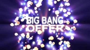 Siyah arka plan yeni kalite serin güzel hareket neşeli addvertisement ticari video görüntüleri döngü tasarımı üzerinde parlak ışık animasyon ile metin yıldız patlama Big Bang teklif