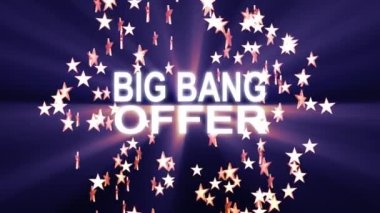 Siyah arka plan yeni kalite serin güzel hareket neşeli addvertisement ticari video görüntüleri döngü tasarımı üzerinde parlak ışık animasyon ile metin yıldız patlama Big Bang teklif