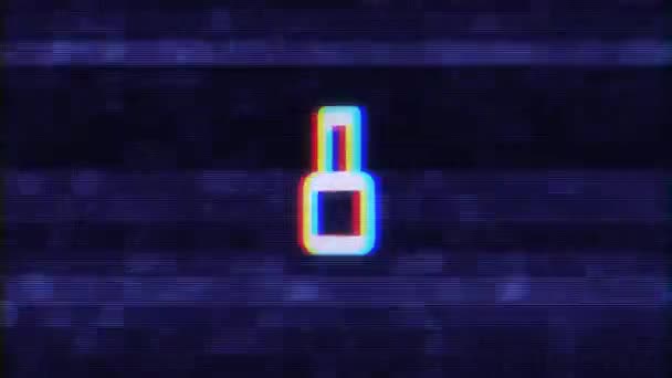 Colorido glitch cuenta regresiva de 10 a 1 interferencia moise azul fondo números animación nuevo dinámico día festivo alegre techno video metraje — Vídeos de Stock