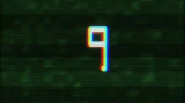 animasyon yeni dinamik tatil neşeli tekno video görüntüleri 1 girişim yeşil arka plan için renkli aksaklık geri sayım 10 numaralar