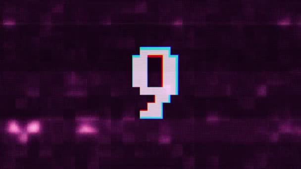 Красочные глюки обратный отсчет от 10 до 1 помех фиолетовый шум фоновые цифры анимация новый динамический праздник радостный техно видео кадры — стоковое видео