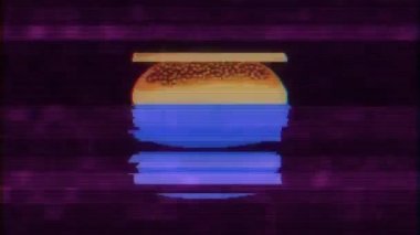piksel burger aksaklık lcd ekran arka plan animasyon sorunsuz döngü yeni kalite evrensel vintage durdurmak hareket dinamik animasyonlu renkli neşeli serin video görüntüleri