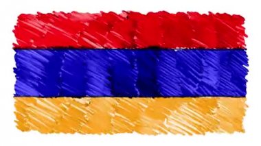 stop motion animasyon arka plan yeni kalite ulusal vatansever renkli sembol video görüntüleri marker çizilen Ermenistan bayrağı karikatür