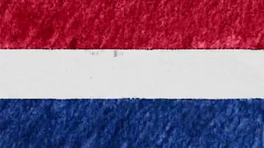 stop motion animasyon sorunsuz döngü arka plan yeni kalite ulusal vatansever renkli sembol video görüntüleri pastel tebeşir mum boya çizilmiş Hollanda bayrağı karikatür