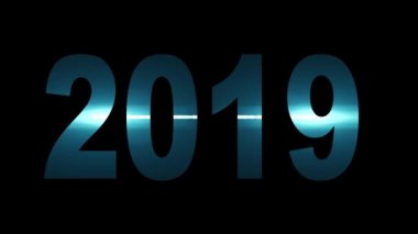 2019 metin ışık büyük patlama patlama gökkuşağı renkleri parlak animasyon döngü üzerinde siyah arka plan yeni kalite cool güzel hareket neşeli tatil video görüntüleri döngü tasarım