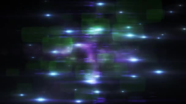 Étranger scintillement flash fusées éclairantes animation brillant fond de musique nouvelle qualité lumière naturelle lampe rayons effet dynamique coloré lumineux danse vidéo — Video