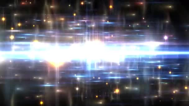 Alien blikající flash světlice lesklé animace hudební pozadí nové kvalitní přirozené osvětlení lampa paprsky efekt dynamické barevné světlé taneční video záznam — Stock video