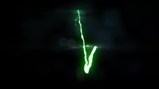 Green Lightning pulso del corazón lazo sin costuras brillantes bengalas animación fondo nueva calidad naturaleza única efecto de luz video metraje — Vídeo de stock