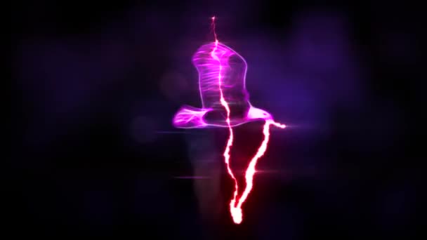 Bliksem Hartslag Pulse Energie Neon Bald Eagle Met Naadloze Eindeloze — Stockvideo