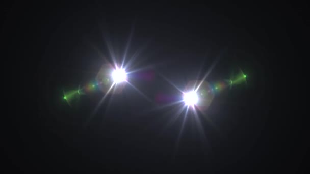 Yıldız fişekleri parlak döngü arka plan yeni kalite doğal aydınlatma lambası ışınları etkisi dinamik renkli parlak video görüntüleri solma daire hareketli ışıklar için logo Intro animasyon optik lens — Stok video