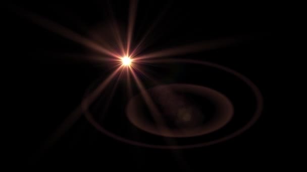 Ξεθώριασμα πλήρη κύκλο τα κινούμενα εκθαμβωτικά φώτα για λογότυπο intro animation οπτικός φακός αστέρι φωτοβολίδες λαμπερά βρόχο νέα ποιότητα φυσικού φωτισμού λαμπτήρων ακτίνες επίδραση δυναμική πολύχρωμο φωτεινό βιντεοσκοπημένων εικονών υποβάθρου — Αρχείο Βίντεο