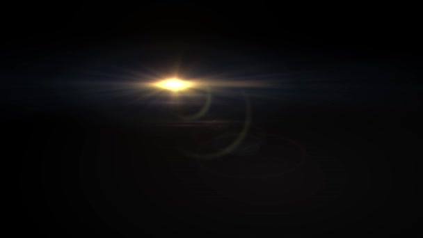 ロゴ オープニング アニメーション光学レンズ星のライトの完全な円移動フェージング フレア光沢のあるループ背景新しい品質自然照明ランプの光線効果動的カラフルな明るい映像 — ストック動画