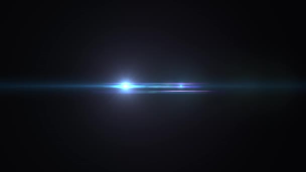 페이딩 로고 빛나는 애니메이션 루프 배경 새로운 품질 자연 조명 광학 렌즈 스타 플레어 램프 광선 효과 동적 다채로운 밝은 영상에 대 한 수평 이동 조명 플래시 — 비디오