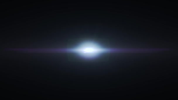 Flash-stromeček vodorovné pohybující se světla na logo lesklé animace smyčky pozadí nové kvalitní přirozené osvětlení optické čočky světlice hvězda lampa paprsky efekt dynamické barevné světlé videozáznamu — Stock video