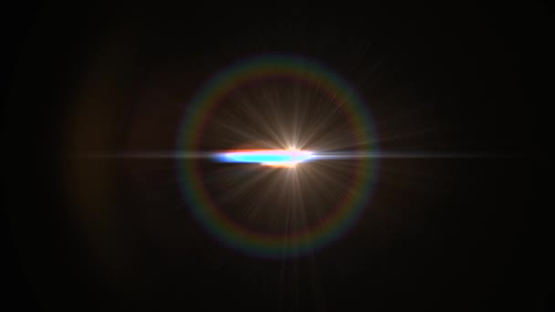 Спалахи горизонтальні рухомі вогні для логотипу блискучий анімаційний цикл фону нової якості природного освітлення оптична лінза зірка спалахує ефект лампи променів динамічний барвистий яскравий відеозапис — стокове відео