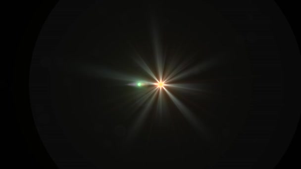 闪光褪色水平移动灯徽标闪亮动画循环背景新质量自然照明光学透镜星耀斑灯射线效果动态多彩明亮的视频素材 — 图库视频影像