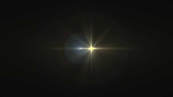Flash desvanecendo luzes móveis horizontais para logotipo brilhante animação loop fundo nova qualidade iluminação natural lente óptica estrela chamas lâmpada raios efeito dinâmico colorido brilhante vídeo footage — Vídeo de Stock