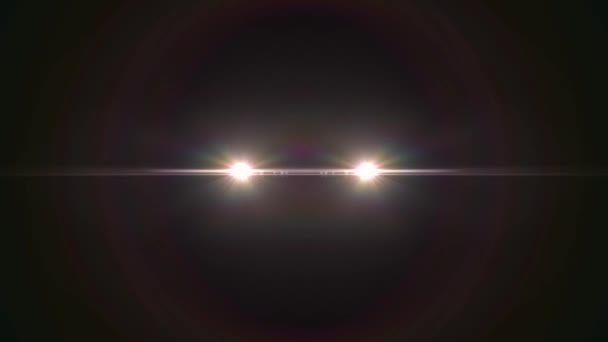 Flash dissolvenza simmetrica orizzontale luci in movimento per il logo lucido animazione loop sfondo nuova qualità naturale illuminazione ottica lente stella brillamenti lampada raggi effetto dinamico colorato video luminoso — Video Stock