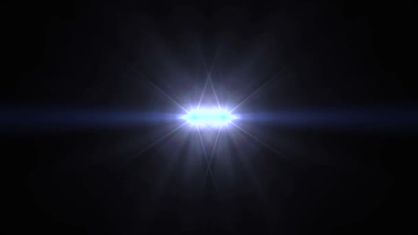 Flash, múló szimmetrikus vízszintes mozgó fények logó fényes animáció hurok háttér új minőségi természetes megvilágítású optikai lencse csillag fényfoltok lámpa sugarak hatása dinamikus színes világos videofelvétel — Stock videók