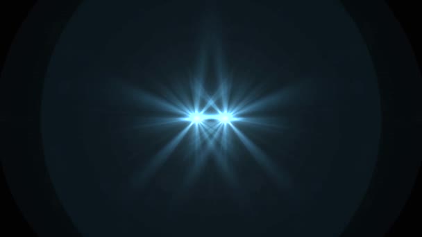 페이딩 로고 빛나는 애니메이션 루프 배경 새로운 품질 자연 조명 광학 렌즈 스타 플레어 램프 광선 효과 동적 다채로운 밝은 영상에 대 한 대칭 수평 이동 조명 플래시 — 비디오