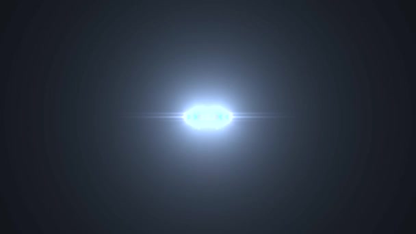 Flash-fading symmetriska horisontella rörliga lampor för logotypen glänsande animation loop bakgrunden nya kvalitet naturlig belysning optisk lins stjärna nödraketer lampa strålar effekt dynamiska färgglada ljusa videofilmer — Stockvideo