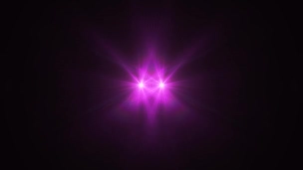 対称ロゴ光沢のあるアニメーション ループ背景新しい品質自然な照明光学レンズ星フレア ランプ光線効果動的カラフルな明るい映像の水平移動するライトをフェージングをフラッシュします。 — ストック動画