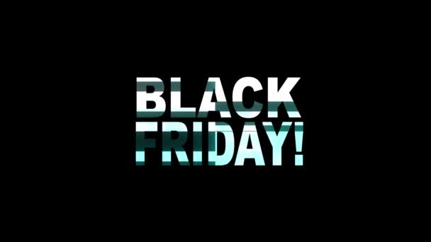 Cool neon glitch BLACK FRIDAY text animation background logo seamless loop New quality universal technology motion dynamic animated background colorful joyful video — Stock Video