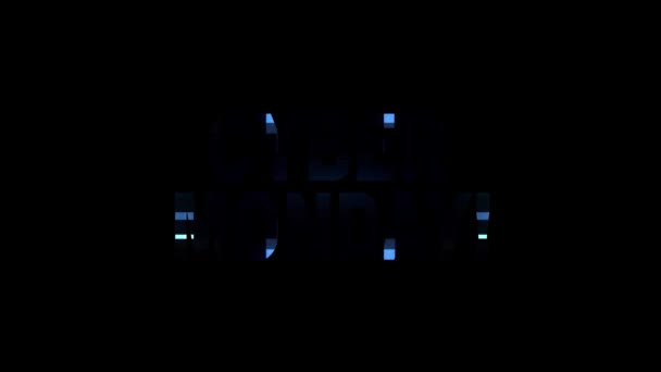 Крутий неоновий глюк CYBER MONDAY текстовий анімаційний фон логотип безшовний цикл Нова якість універсальна технологія руху динамічний анімований фон барвисте радісне відео — стокове відео