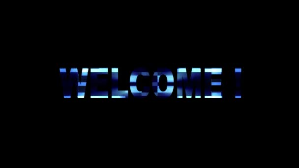 Cool neon glitch WELCOME text animation background logo seamless loop New quality universal technology motion dynamic animated background colorful joyful video — Stock Video